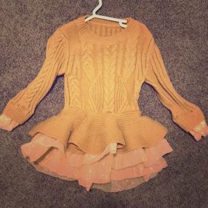 Camel tutu sweater dress